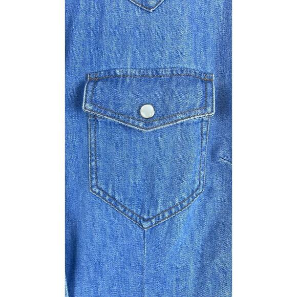 ARIAT RUFFLE DENIM PALE INDIGO WOMEN'S SHIRT SIZE XS/TP NWT - Picture 4 of 8